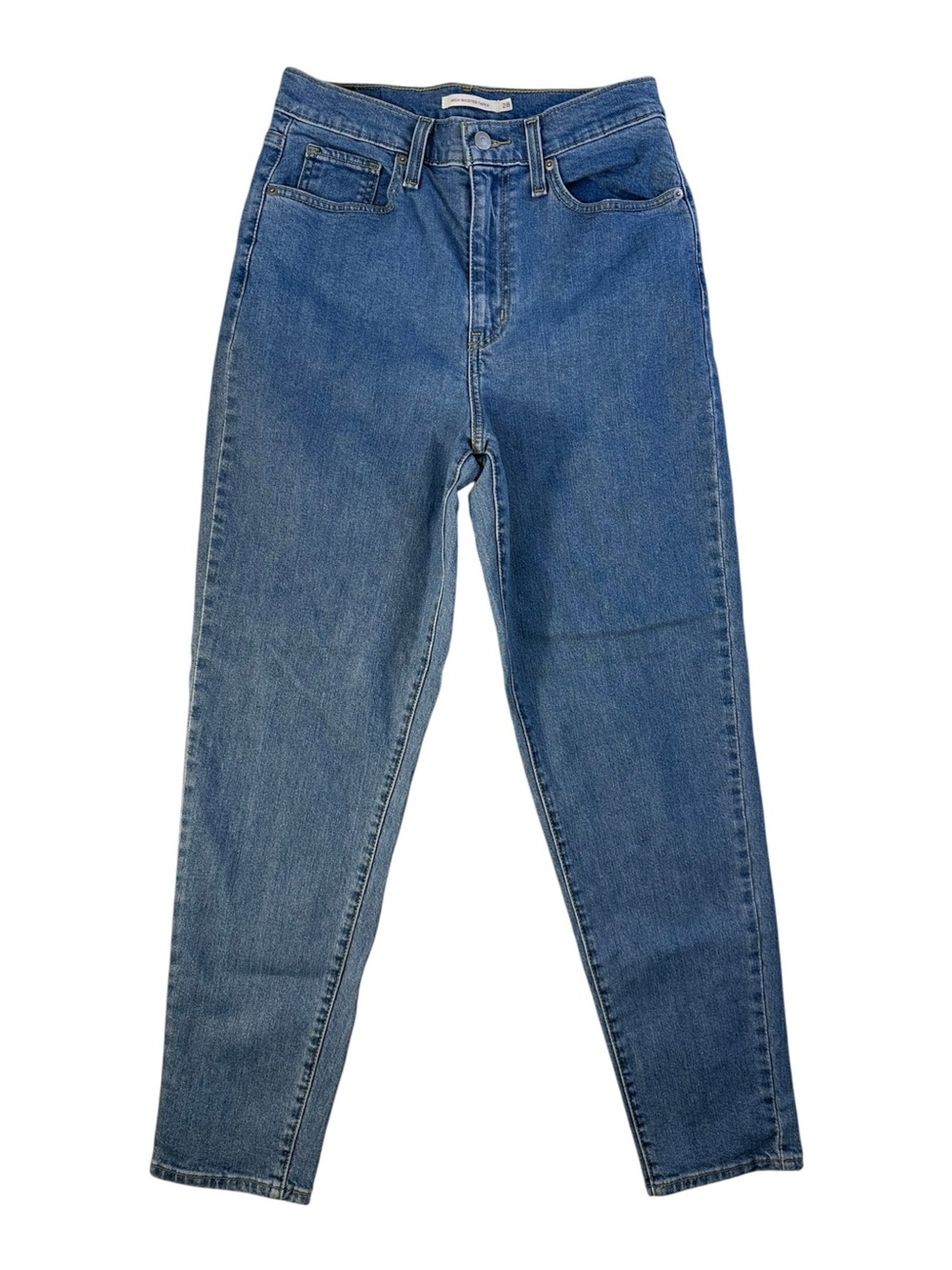 Levi's High Waisted Taper Jeans Medium Wash Mom Jean Stretch Denim Size 28 - Picture 3 of 9